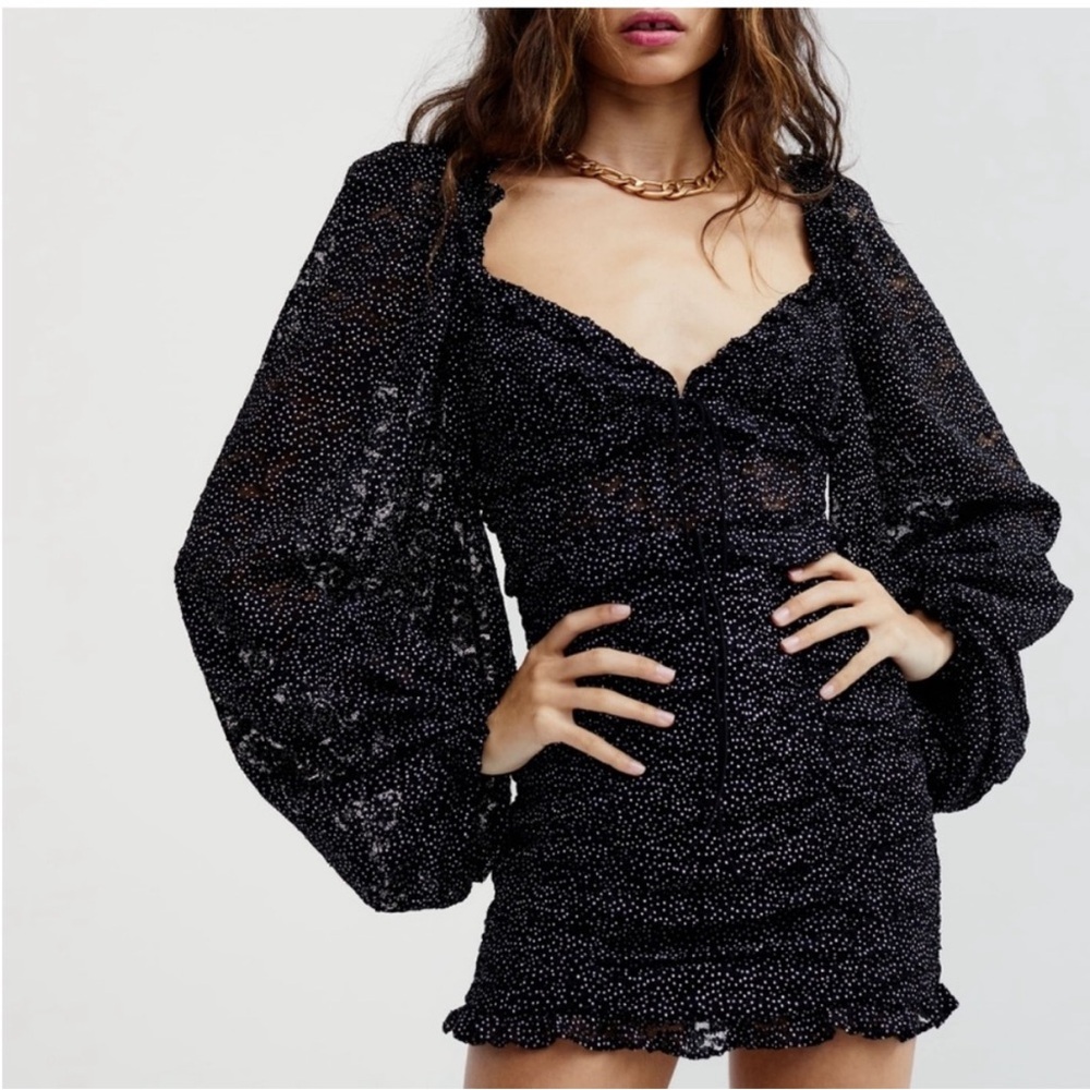 For Love and Lemons Lelia Polka Dot Lace Dress Size Medium